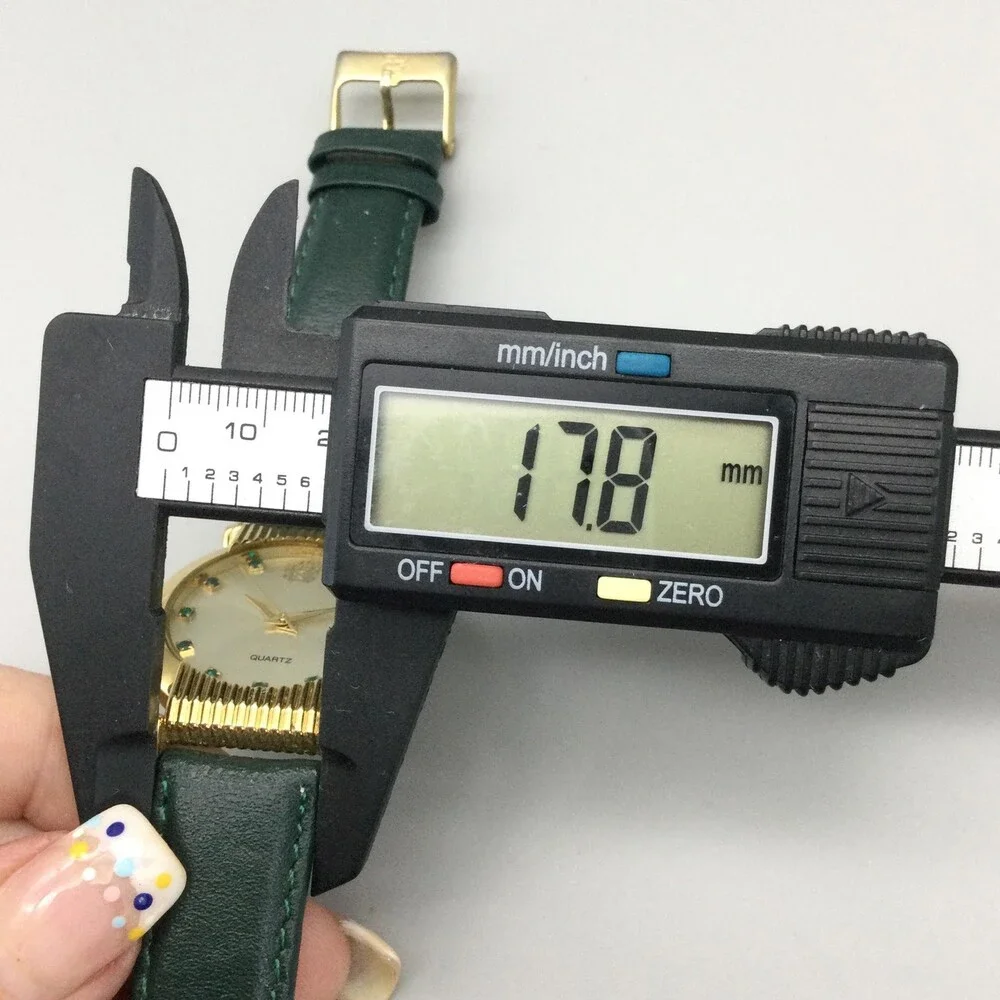 Paolo Gucci Womens Watch 34mm Green Leather Gold Tone PG755YG New Battery - Picture 12 of 14